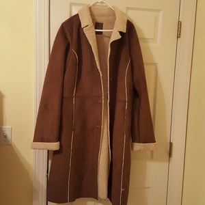 Brown suede winter coat
